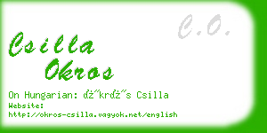 csilla okros business card